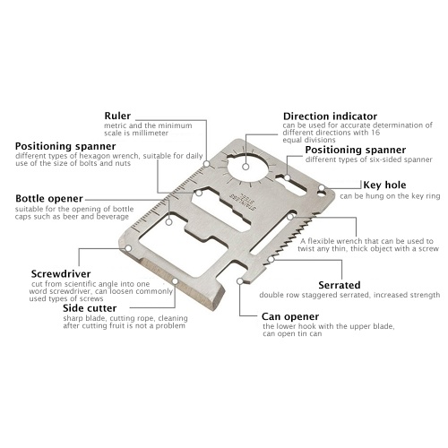 

1pc Multi Tools 11-in-1 Multifunction Outdoor Hunting Survival
