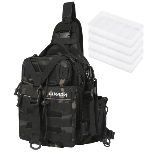 

Lixada Fishing Tackle Storage Bag Shoulder Backpack Fishing Gear Bag Portable Waterproof Oxford Fishing Bag