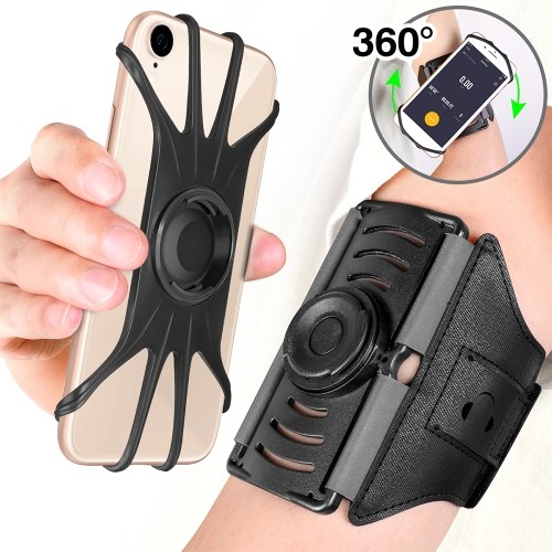 360 Degree Rotatable Armband Detachable Sports Arm Bag Cellphone Holder for 4.0-6.5in Cellphones for Walking Jogging Running Hiking Cycling