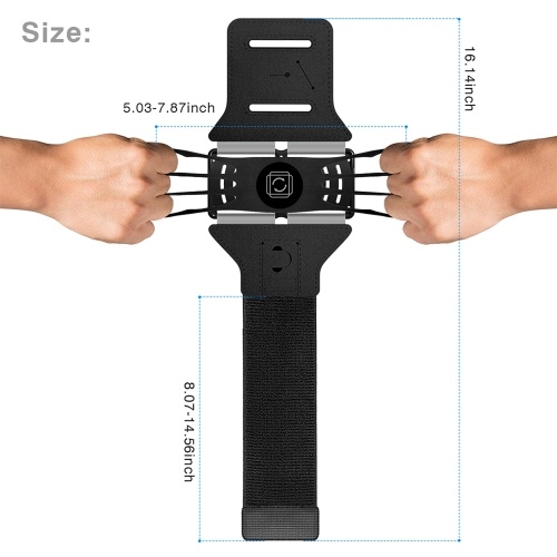 

360 Degree Rotatable Armband Detachable Sports Arm Bag Cellphone Holder for 4.0-6.5in Cellphones for Walking Jogging Running Hiking Cycling
