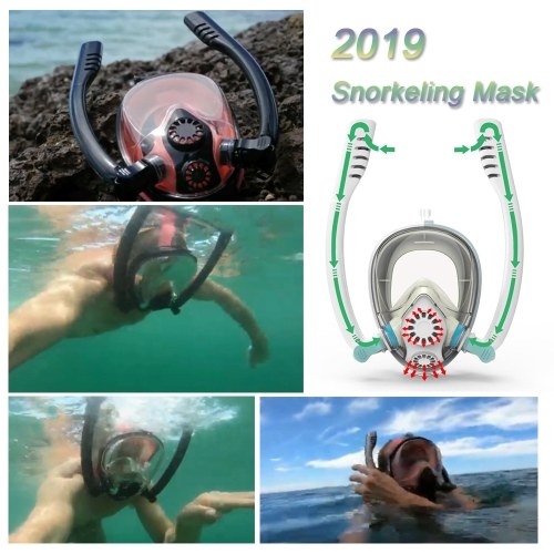 

2019 New Design Double Snorkels Advanced Breathing System Diving Mask
