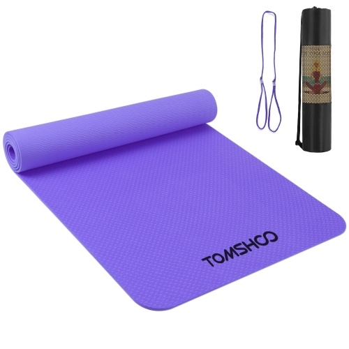 

TOMSHOO 72.05×24.01in Portable Yoga Mat Thicken Sports Mat Anti-slip Exercise Mat for Fitness Workouts with Carrying Strap and Storage Bag