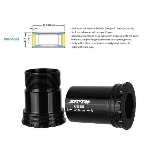 BB86 24mm Press Fit Bicycle Bottom Bracket Thread Lock for BB86 BB90 BB92 Mountain Bike Road Bicycle Crankset 