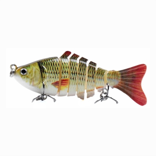 

3.9in / 0.53oz Bionic Multi Jointed Hard Bait S Swimming Action Fishing Lure 7 Segment Sinking Fishing Lure VIB Bait Crankbait 3D Eyes Lifelike Artificial Fishing Lures Hook with Treble Hooks Tackle