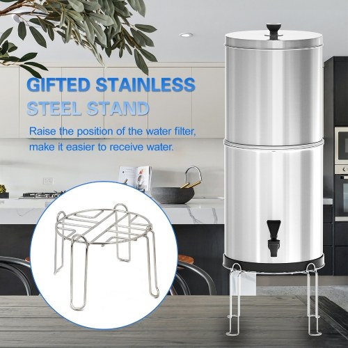 Gravity Water Filter System Water Filtration Bucket with Stand for Home Outdoor Camping Hiking Emergency Preparedness 
