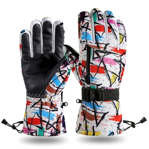

Winter Ski Snow Gloves Women Men Water Resisatnt Touchscreen Warm Gloves with Drawstring for Snowboarding Skiing Outdoor Sports