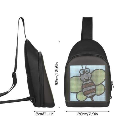 LED Color Screen Sling Bag Customizable Backpack Travel Bag Pack School Bag for Men Women College Students 