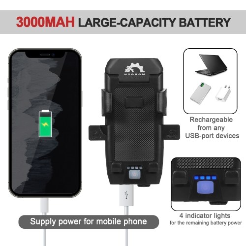 YSANAM 4-in-1 USB Rechargeable Waterproof LED Bike Light Set 