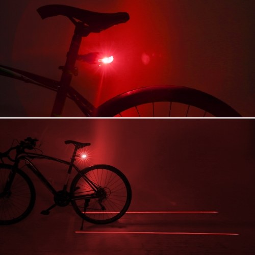 YSANAM 4-in-1 USB Rechargeable Waterproof LED Bike Light Set 