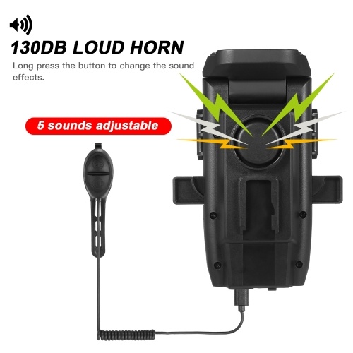 YSANAM 4-in-1 USB Rechargeable Waterproof LED Bike Light Set 