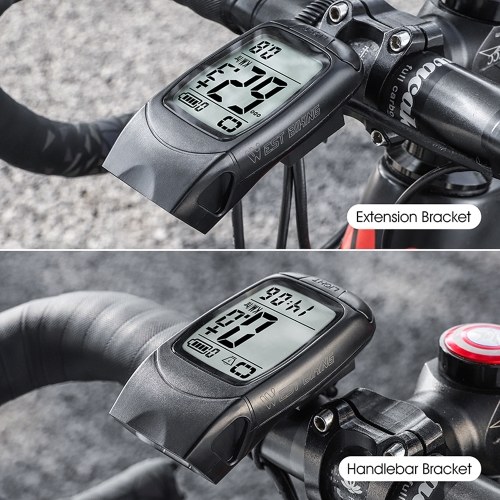 Full Screen Backlight Multifunctional Bike Cycling Speedometer Wireless USB Rechargeable Waterproof Bike Speedometer with Light and Horn 