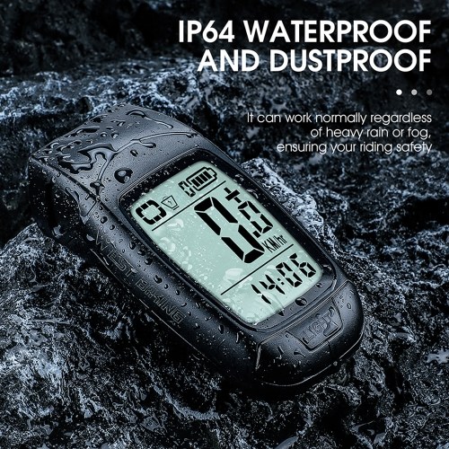 Full Screen Backlight Multifunctional Bike Cycling Speedometer Wireless USB Rechargeable Waterproof Bike Speedometer with Light and Horn 