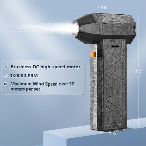 Mini Turbo Jet Fan 52m/s Turbo Violent Fan 130000 RPM Rechargeable Powerful Blower Handheld Dust Remover 4000mAh 