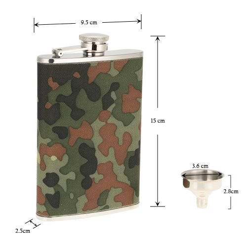 

Outdoor Camping Stainless Steel Hip Flask with Small Funnel Alcohol Liquor Wine Flagon Men's Gift