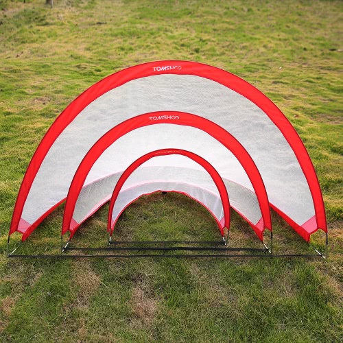 

TOMSHOO 2pcs Pop Up Soccer Goal Portable Soccer Nets with Carry Bag Sizes 2.3feet / 4feet / 6feet