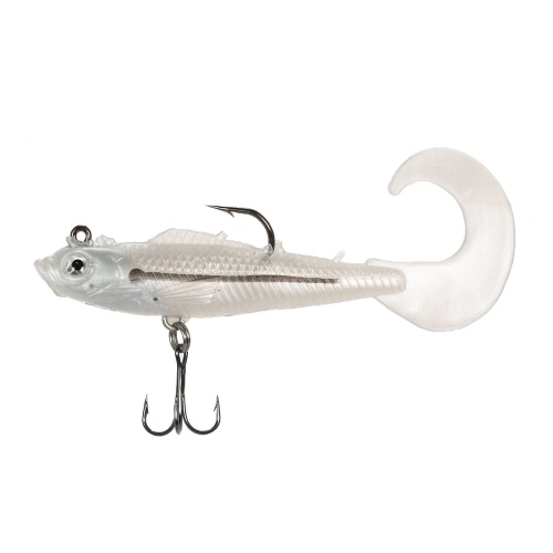 

5Pcs Soft Lead Fish Set Kit 3D Eyes Soft Fishing Lures Baits with Tails and Treble Hooks