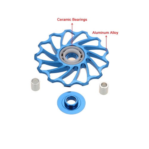 

Lixada MTB Road Bike Ceramic Pulley 7075 Aluminum Alloy Rear Derailleur 11T Guide Cycling Ceramics Bearing Jockey Wheel