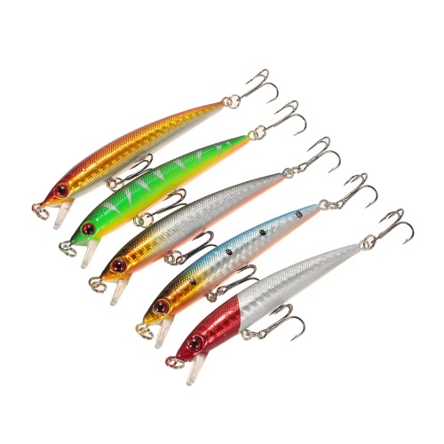 5pcs 9 cm / 6 g señuelos de pesca cebos artificiales Minnow Swimbaits de pesca cebos duros Wobbler trastos de pesca