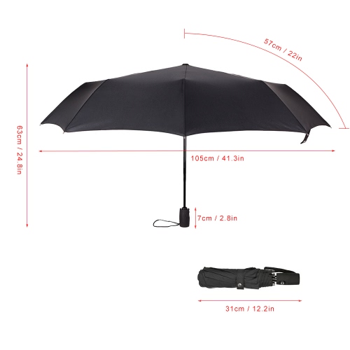 Lixada Travel Umbrella 9 Fiberglass Ribs Windproof Umbrella Compact Auto Open&Close 190T Canopy Folding Umbrella