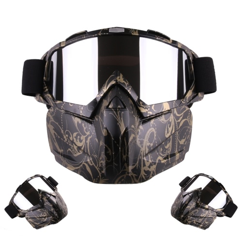 Motorcycle Helmet Riding Detachable Modular Face Mask Windproof Breathable Shield Goggles Outdoors