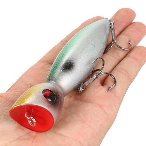 

14cm Large Popper Lure Artificial Seal Lure 3D Eyes Hard Popper Fishing Lure with Hooks and Ring for Saltwater Freshwater