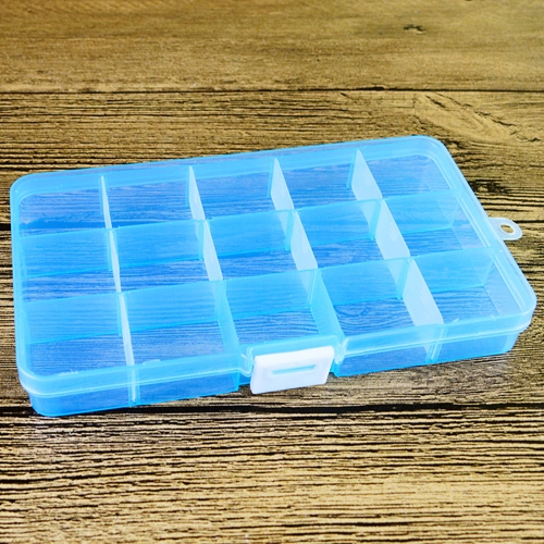

Transparent Plastic 15 Grids Box Storage Organizer for Display Collection with Adjustable Dividers Clear for Jewelry Needle and Th