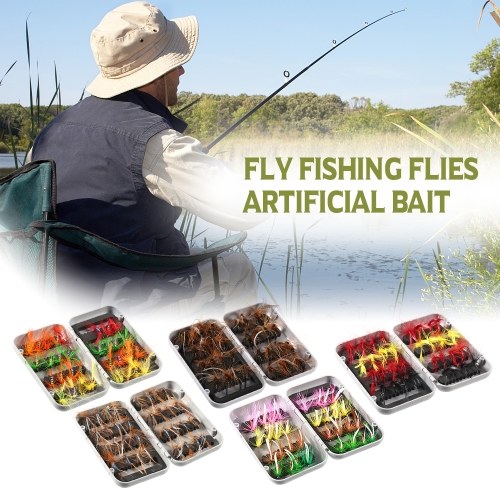 

32pcs Fly Fishing Lure Set Artificial Bait with Hooks Carbon Steel Insect Fly Fishing Hooks