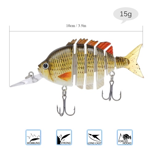 

Lixada 10cm 15g 6 Segment Fishing Lure Multi Jointed Hard Bait Floating Lure Fishing Accessories
