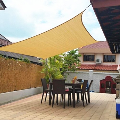 

PE Sunshade Quadrangle Практичный прямоугольник Песчаный цвет Тент Декорация Затенение сопротивления ветру Теплостойкое окисление Сопротивление Угловой блок для наружного применения и деятельности