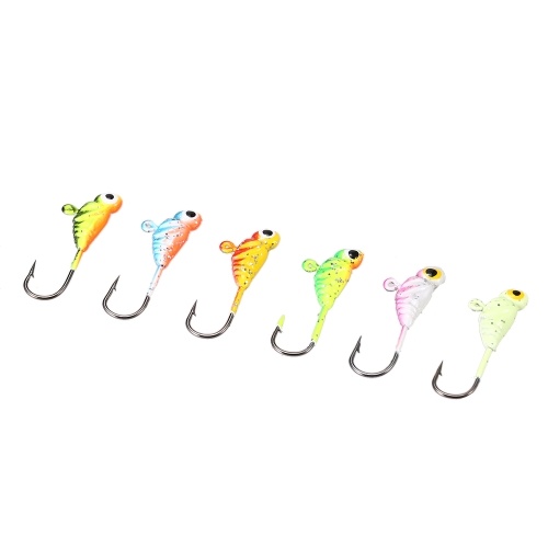 

6Pcs Ice Fishing Hook 1.1g / 1.8g / 2.3g