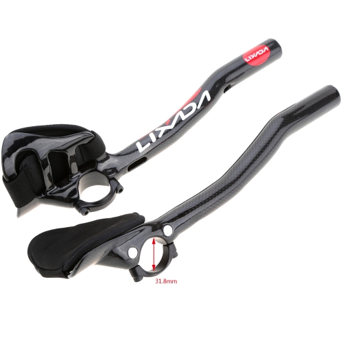 Lixada Carbon Fiber Road Bike Bicycle Aero Bar Rest Handlebar Aerobar 31.8mm