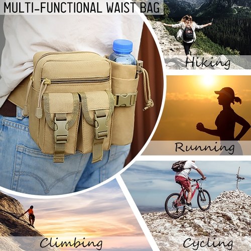 

Unisex Waist Bag Bottle Pocket Waterproof Wearproof Lightweight Large Capacity Hiking Cycling Outdoors Bumbag Fanny Pack