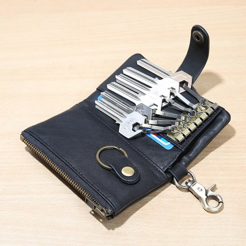 Abody Retro Leather Key Holder Men Women Key Wallet Organizer Pouch Car Keychain Housekeeper   Key Case Mini Card Bag