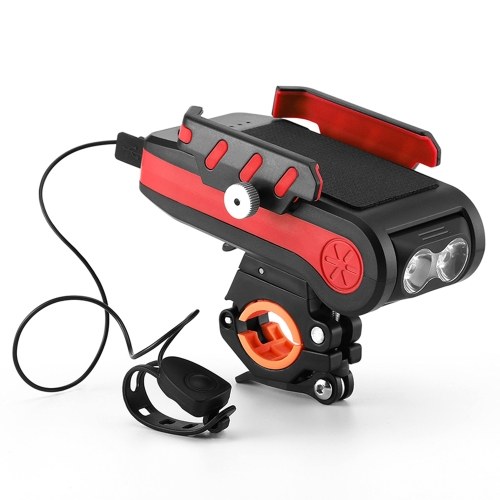 

4 IN 1 Bicycle Front Light Horn Phone Holder with Power Bank Function for MTB Bicycle Road Bike Scooter