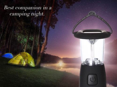 Solar / Hand Crank / USB Rechargeable 6 LED Camping Lantern Outdoor Tent Light