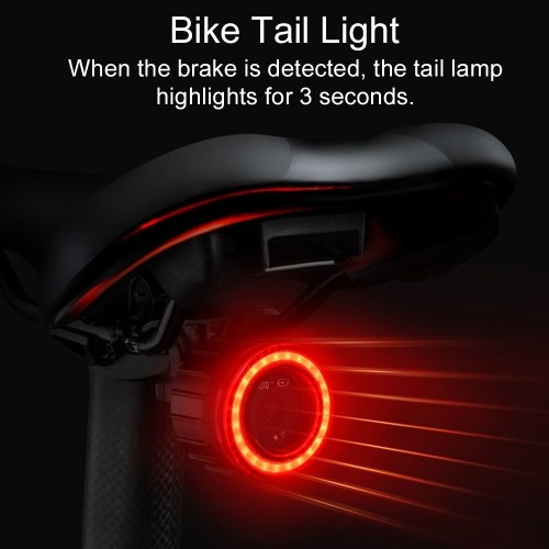 USB Rechargeable High Visibility Multifunction Bike Rear Light with Brake Sensing Cycling Tail Light Road Bike Rear Lamp 
