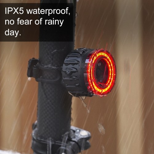 USB Rechargeable High Visibility Multifunction Bike Rear Light with Brake Sensing Cycling Tail Light Road Bike Rear Lamp 