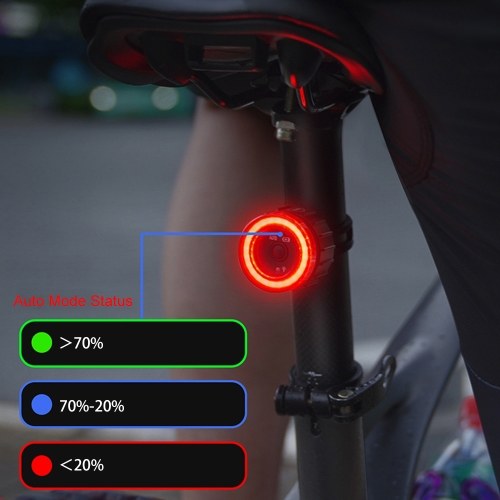 USB Rechargeable High Visibility Multifunction Bike Rear Light with Brake Sensing Cycling Tail Light Road Bike Rear Lamp 