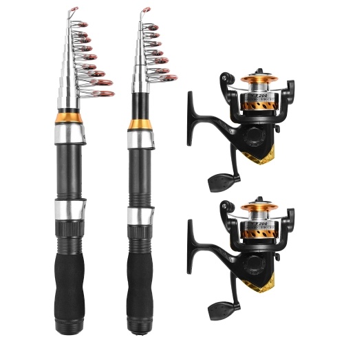 Lixada Fishing Rod Reel Combo Water Drop Set (Complete Kit, 1.9m+2.3m) Professional Fishing Tackle with Hooks Soft Lures 