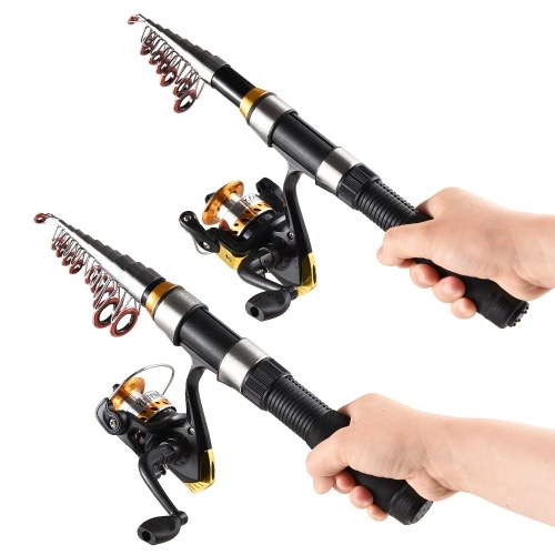 Lixada Fishing Rod Reel Combo Water Drop Set (Complete Kit, 1.9m+2.3m) Professional Fishing Tackle with Hooks Soft Lures 