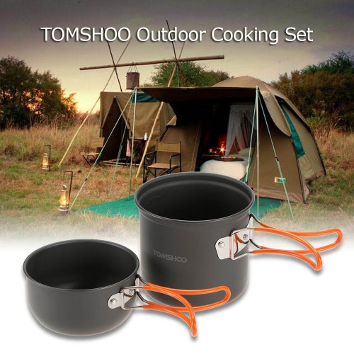 TOMSHOO Outdoor Camping Hiking Cookware Backpacking Cooking Picnic Pot Set Cook Set