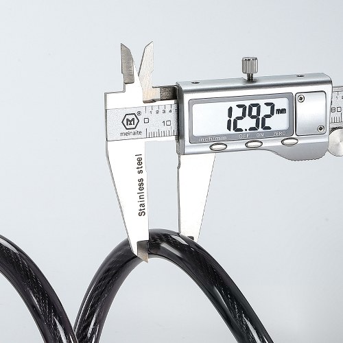 WEST BIKING Bicycle Safety Lock Bike Motorcycle Anti Theft Elasticity Locks 5 Digits Combination Password Road Bike Steel Cable Lock Portable Cycle Lock with Light 