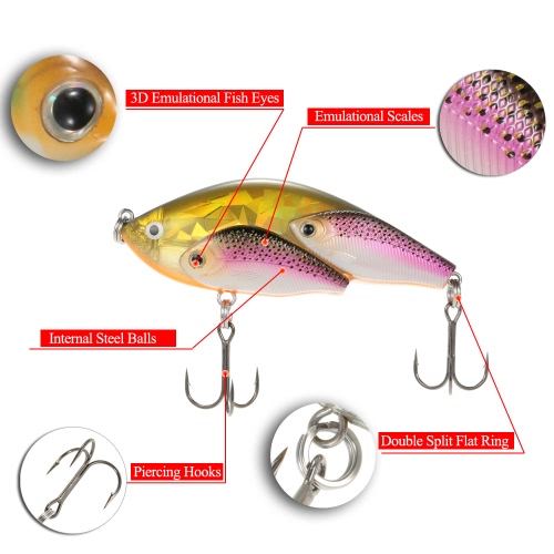 

Group Fish Lures Floating SwimBait Hard Plastic 3d Fish Eye VIB Rattlin