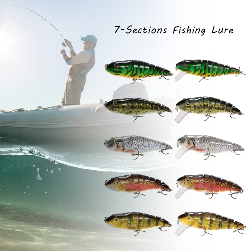 Lixada 11.8cm/35g Lifelike 7 Jointed Sections Fishing Lure Trout Swimbait Hard Bait Fish Hook Fishing Tackle