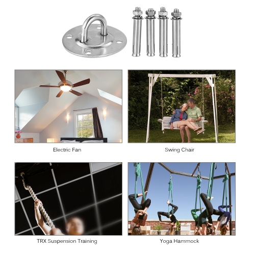 

Wall Ceiling Mount Anchor Bracket Mount Heavy Duty for Suspension Straps Yoga Swing Yoga Swing Resistance Band