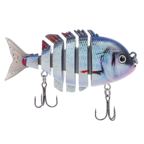 Lixada 8cm 15g 6 Segment Fishing Lure Multi Jointed Hard Bait Sinking Lure for Bass Fishing