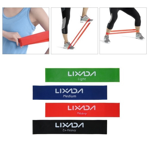 

Lixada 4PCS Sports Exercise Resistance Loop Bands Set Elastic Booty Band Set for Legs and Strength Training