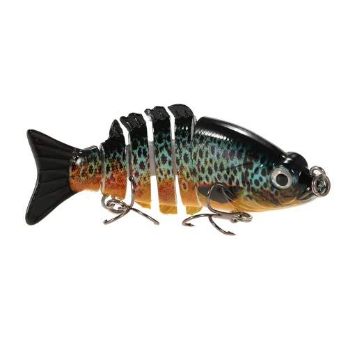 

Lixada 85mm 11g 3.3" 6-segement Multi Jointed Fishing Life-like Hard Lure Minnow Swimbait Bait 2 Treble VMC Hooks