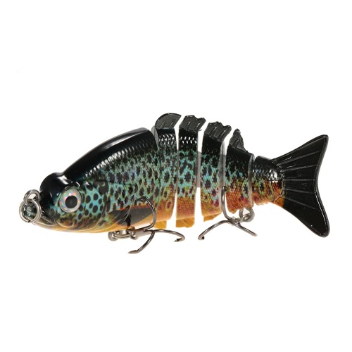 

Lixada 85mm 11g 3.3 "6-сегментный многолопастный промысел Жёсткий приманка Minnow Swimbait Bait 2 Treble VMC Hooks