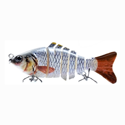 

3.9in / 0.53oz Bionic Multi Jointed Hard Bait S Swimming Action Fishing Lure 7 Segment Sinking Fishing Lure VIB Bait Crankbait 3D Eyes Lifelike Artificial Fishing Lures Hook with Treble Hooks Tackle